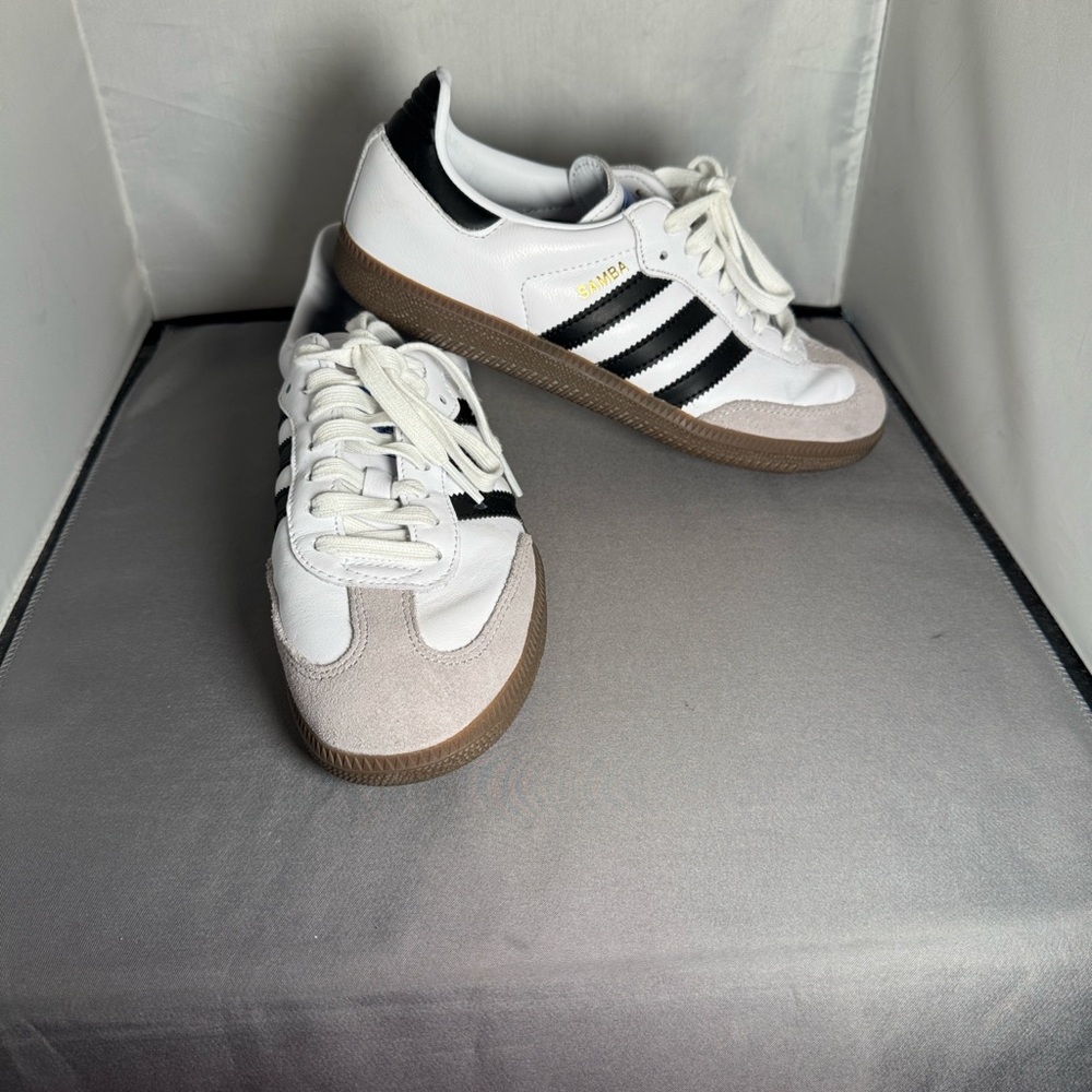 adidas Samba White Black Gum Classic Athletic Shoes w7.5/m6.5